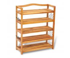 vidaXL Zapatero de madera con 5 estantes