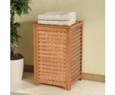 vidaXL Cesto para ropa sucia madera maciza nogal 39x39x65 cm