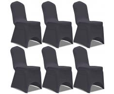 vidaXL Funda de silla elástica 6 unidades gris antracita