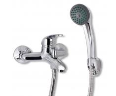 vidaXL Kit de grifo mezclador para ducha baño cromado