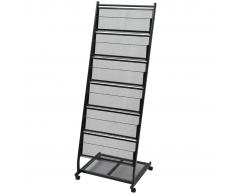 vidaXL Revistero 47,5x43x133 cm negro A4