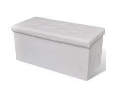 vidaXL Banco bául plegable, color blanco