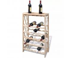 vidaXL Botellero con estantes de madera para 25 botellas