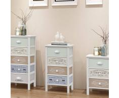 vidaXL Gabinete de almacenaje francés Shabby Chic 4 cajones madera