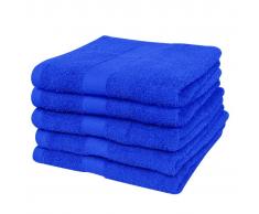 vidaXL 5 Toallas de baño algodón color azul elegante, 100 x 150 cm, 500 gsm