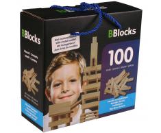 BBlocks Tablones de construcción 100 piezas madera marrón BBLO890100