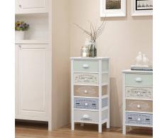 vidaXL Gabinete de almacenaje francés Shabby Chic 5 cajones madera