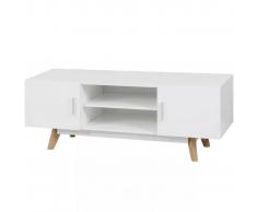 vidaXL Armario de TV brillo alto blanco120x40x46 cm MDF