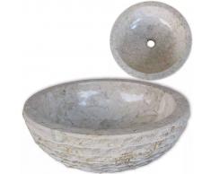 vidaXL Lavabo de mármol Crema 40 cm