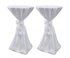 vidaXL 2 manteles blancos de 60 cm con lazo