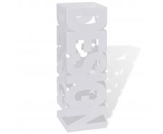 vidaXL Paragüero cuadrado blanco de acero, 48.5 cm, guarda bastones