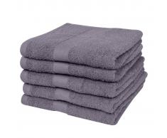 vidaXL 5 Toallas de baño algodón gris antracita, 100 x 150 cm, 500 gsm