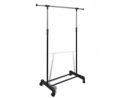 vidaXL Perchero Ajustable Para Ropa - 4 Ruedas 1 Barra