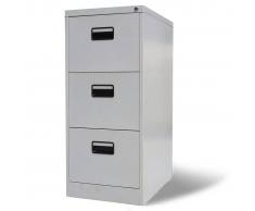 vidaXL Armario archivador de metal colgante 3 cajones gris