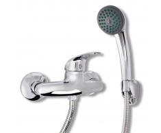 vidaXL Kit de grifo mezclador para ducha baño cromado