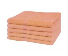 vidaXL Toallas de baño 5 uds 100% algodón 360 g/m² 100x150cm melocotón