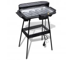 vidaXL Barbacoa eléctrica rectangular con parilla y soporte