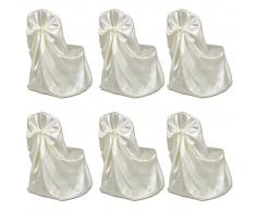 vidaXL Set de 6 Fundas color crema para sillas, banquetes y bodas