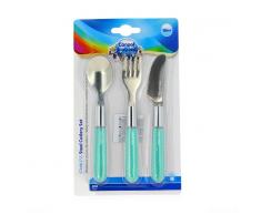 Set Cubiertos Acero Inoxidable Canpol (cuchara,tenedor,cuchillo) VERDE