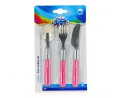 Set Cubiertos Acero Inoxidable Canpol (cuchara,tenedor,cuchillo) ROSA