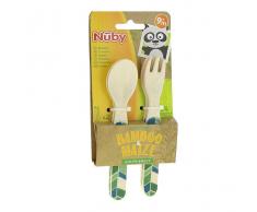 Nuby Set de Cubiertos Alimentacion +9m 4 Unidades Verde