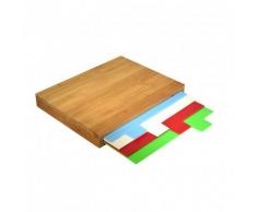 JOCCA Tabla De Cortar De Bambu Con 4 Tablas Plastico