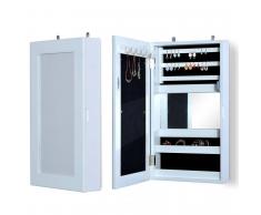 HOMCOM Joyero Armario Madera Blanco 31x56x8.5cm