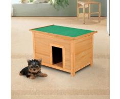 PawHut Caseta de Perro Madera Amarillo 85x58x58cm