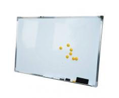 HOMCOM Pizarra Magnética Blanca con 10 Imanes, 1 Borrador y 4 Rotuladores - Blanca - 60x90cm