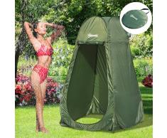 Outsunny Tienda de Campaña Instantánea tipo Carpa Ducha Cambiador WC Impermeable para Camping - 100x100x185cm