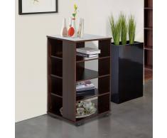 HOMCOM Mueble Multiusos con Ruedas Armario Estantería de Almacenamiento con 4 Niveles - Marrón - 50x47.5x84cm