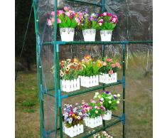 Outsunny Invernadero de Jardín Caseta para Cultivos Plantas Tomates Flores 143x73x195cm Tubo de Acero Cubierta PVC