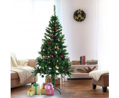 HOMCOM Arbol de Navidad Verde Φ80x180cm Arbol Artificial con Adornos Decoracion