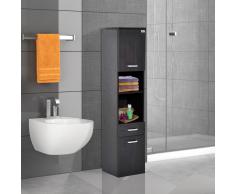 HOMCOM Armario Alto Auxiliar de Columna Multifuncional con Estanterías - Color Marrón – 30 x 29 x 135cm