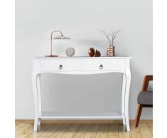HOMCOM ® Mesa Consola Aparador Salón Comedor Mueble Recibidor con Cajones y Estante 100x33x76cm