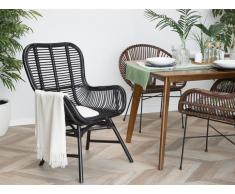 Silla en ratán negra TOGO
