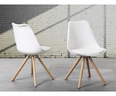 Silla de comedor - Asiento acolchado - Blanco - DAKOTA