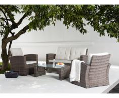 Conjunto de jardín - Ratán sintético - Mesa - 2 butacas - LUCA