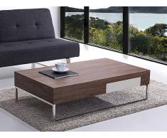 Mesa de centro - Cajón - Nogal - Aluminio 120 x 70 cm - GUARDA