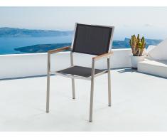 Silla de jardín de acero inoxidable con asiento de tela GROSSETO
