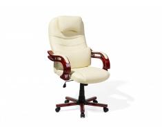 Silla de oficina en piel sintética beige GENERAL