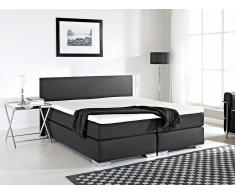 Cama continental tapizada en negro 180x200 cm PRESIDENT