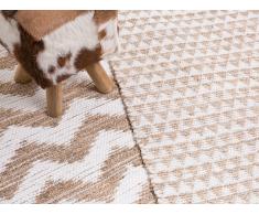 Alfombra de algodón, poliéster y yute - Beige - 80x150 cm - TUNCELI
