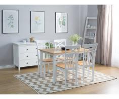 Mesa de comedor de madera blanca 120x75 cm HOUSTON