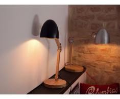 Lámpara de mesa - Iluminación de noche - Madera y aluminio - Negro - VELEKA