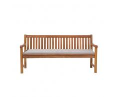 Banco de jardín con colchón gris beige 180 cm JAVA