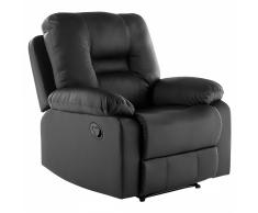 Sillón reclinable en piel negro BERGEN