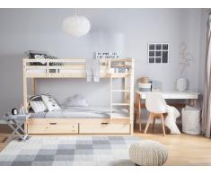 Litera de madera color marrón claro 90x200 cm REGAT