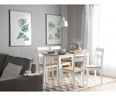 Mesa de comedor de madera blanco-marrón 114x68 cm GEORGIA