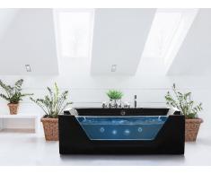 Bañera de hidromasaje - SPA - Bañera rectangular - Negro - SAMANA